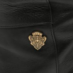 Pre Owned Gucci Black Leather Knee Length Boots Size 40