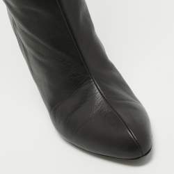Pre Owned Gucci Black Leather Knee Length Boots Size 40