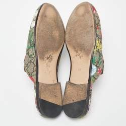 Gucci Multicolor Floral Print GG Supreme Canvas Princetown Flat Mules Size 38