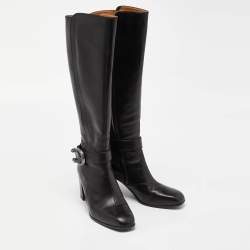 Gucci Black Leather Dionysus Elizabeth Calf Boots Size 38