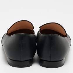 Pre Owned Gucci Black Leather Horsebit Loafers Size 38.5