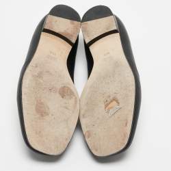 Pre Owned Gucci Black Leather Horsebit Loafers Size 38.5