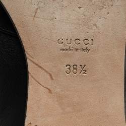 Pre Owned Gucci Black Leather Horsebit Loafers Size 38.5