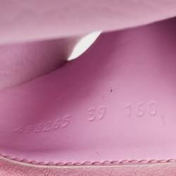 Pre Owned Gucci Purple Perforated Leather Horsebit Slides Size 39