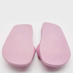 Pre Owned Gucci Purple Perforated Leather Horsebit Slides Size 39