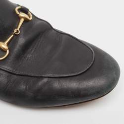 Gucci Black Leather Princetown Mules Size 38.5 a