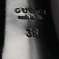 Gucci Black Leather Studded Ankle Strap Sandals Size 38