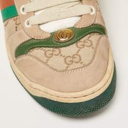 Gucci Multicolor Nubuck and Leather Screener Sneakers Size 37