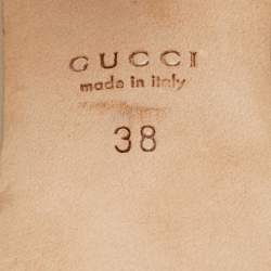 Gucci Beige Leather Strappy Slide Sandals Size 38