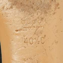 Pre Owned Gucci Black GG Canvas Web Bow Ballet Flats Size 40.5