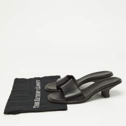 Gucci Black Leather Slide Sandals Size 39