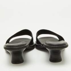 Gucci Black Leather Slide Sandals Size 39