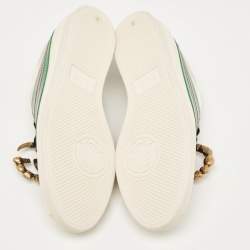 Gucci Tricolor Patent Falacer Crystal Embellished Low Top  Sneakers Size 38