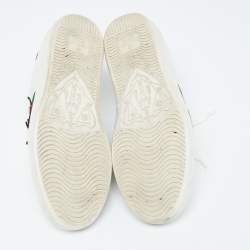 Gucci White Leather Web Ace Sneakers Size 34.5