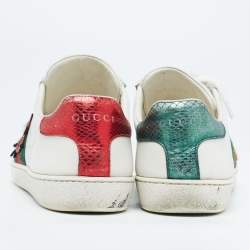 Gucci White Leather Web Ace Sneakers Size 34.5