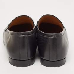 Gucci Black Leather Jordaan Loafers Size 36