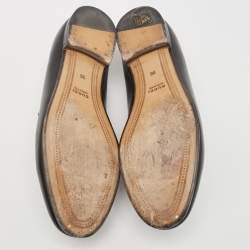 Gucci Black Leather Jordaan Loafers Size 36