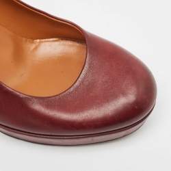 Gucci Burgundy Leather Round Toe Platform Pumps Size 39