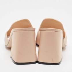 Gucci Pink Leather Horsebit Accent Slide Sandals Size 39.5