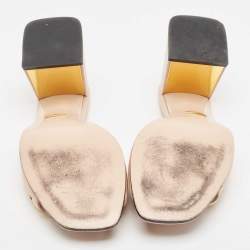 Gucci Pink Leather Horsebit Accent Slide Sandals Size 39.5
