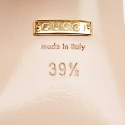 Gucci Pink Leather Horsebit Accent Slide Sandals Size 39.5