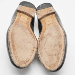 Gucci Black Leather Jordaan Loafers Size 39