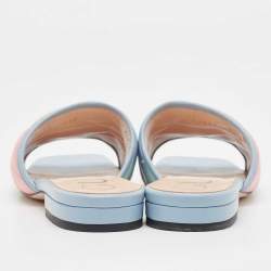 Gucci Multicolor Matelassé Leather GG Marmont Flat Slides Size 35
