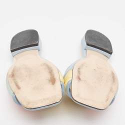Gucci Multicolor Matelassé Leather GG Marmont Flat Slides Size 35