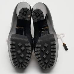 Pre Owned Gucci Black Leather Kayka Ankle Boots Size 37