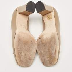 Gucci Brown Leather Horsebit Block Heel Pumps Size 37.5