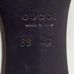 مملوكة مسبقًا Gucci Burgundy/Black Leather Strappy Slide Sandals Size 38