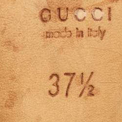 Gucci Brown Leather Icon Bit Slide Sandals Size 37.5