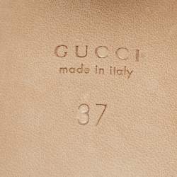 Gucci Beige Leather Claudie Ankle Strap Sandals Size 37