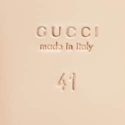 Pre Owned Gucci Black Patent Leather Double G Ballet Flats Size 41