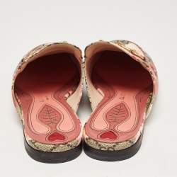 Gucci Multicolor GG Canvas Blooms Printed Princetown Mules Size 38.5