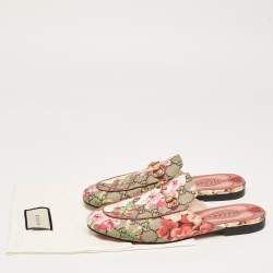 Gucci Multicolor GG Canvas Blooms Printed Princetown Mules Size 38.5