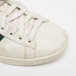 Gucci White Leather Embroidered Bee Ace Sneakers Size 36