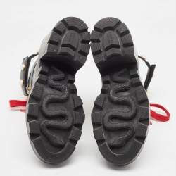 Pre Owned Gucci Black Leather Faux Pearl Embellished Ankle Boots Size 41