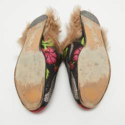Pre Owned Gucci Multicolor Lurex Fabric Princetown  Mules Size 38 
