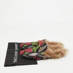 Pre Owned Gucci Multicolor Lurex Fabric Princetown  Mules Size 38 