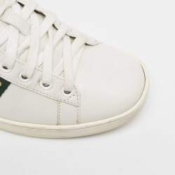 Gucci White Leather Pearl Ace Low Top Sneakers Size 36