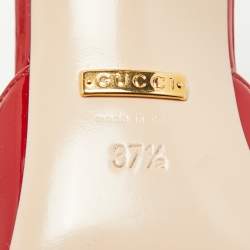 مملوكة مسبقًا Gucci Red Patent Leather Sadie Mules Size 37.5