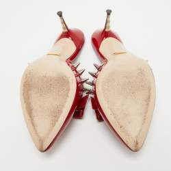 مملوكة مسبقًا Gucci Red Patent Leather Sadie Mules Size 37.5