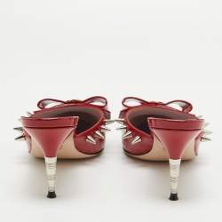 مملوكة مسبقًا Gucci Red Patent Leather Sadie Mules Size 37.5
