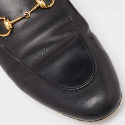 Gucci Black Leather Princetown Mules Size 40 