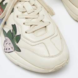 Gucci Cream Leather Rhyton Sneakers Size 37