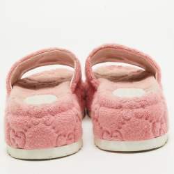 Gucci Pink Fabric GG Platform Slides Size 38