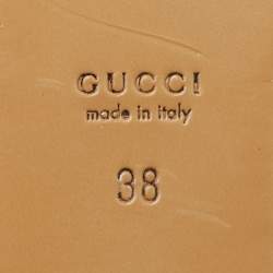 Pre Owned Gucci Cream Leather Princetown Mules  Size 38