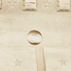 Pre Owned Gucci Cream Leather GG Apple Rhyton Sneakers Size 39