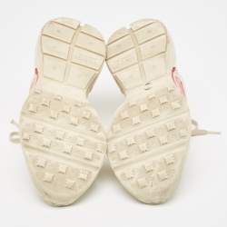 Pre Owned Gucci Cream Leather GG Apple Rhyton Sneakers Size 39